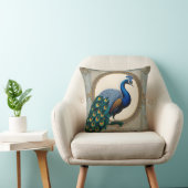 羽カラフルを飾った孔雀 クッション (椅子)