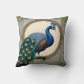 羽カラフルを飾った孔雀 クッション (裏面)