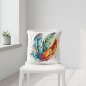 羽カラフル先住民アメリカの水色 クッション