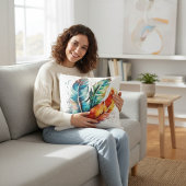 羽カラフル先住民アメリカの水色 クッション