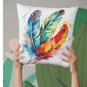 羽カラフル先住民アメリカの水色 クッション