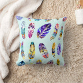 羽カラフル形 クッション (ブランケット)