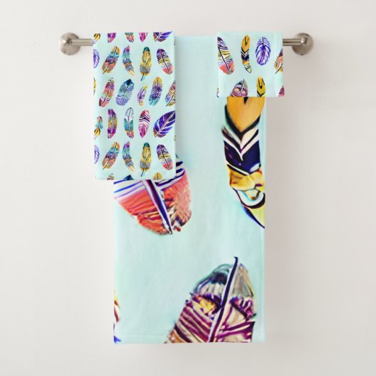 羽カラフル形 バスタオルセット (インサイチュ)