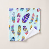 羽カラフル形 バスタオルセット (ウォッシュタオル)