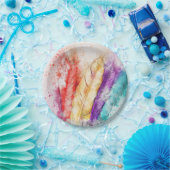 羽カラフル根紙プレート ペーパープレート (パーティー)