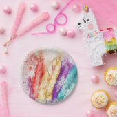 羽カラフル根紙プレート ペーパープレート (パーティー)