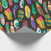 羽カラフル根 ラッピングペーパー (角)