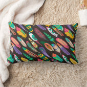 羽カラフル根 ランバークッション (ブランケット)