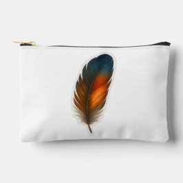 羽カラフル状デザイン アクセサリーポーチ