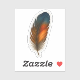 羽カラフル状デザイン シール