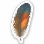 羽カラフル状デザイン シール (正面)