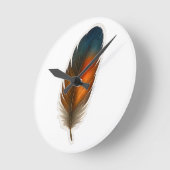 羽カラフル状デザイン ラウンド壁時計 (傾斜)