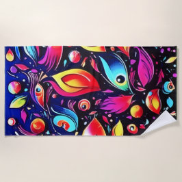 羽サイケデリック夢 ビーチタオル