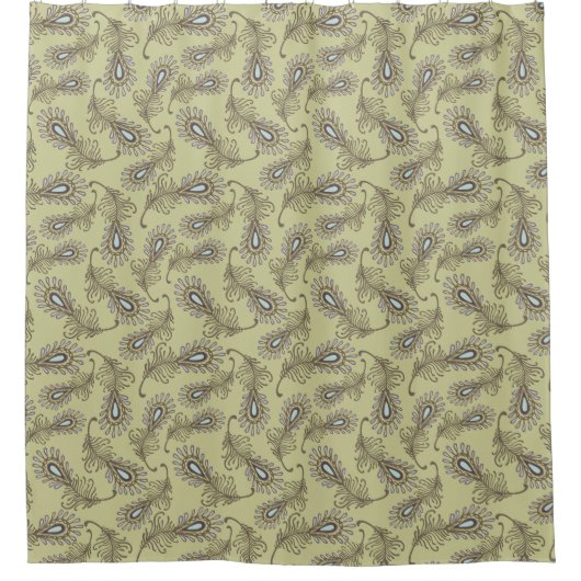 羽パターン シャワーカーテン (正面)