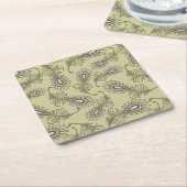 羽パターン スクエアペーパーコースター (アングル)