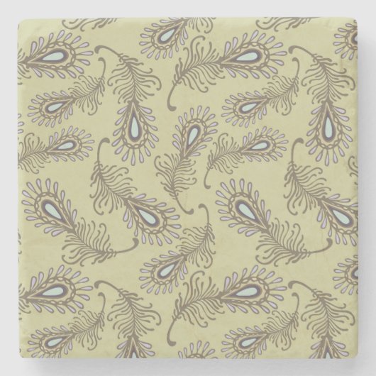 羽パターン ストーンコースター (正面)