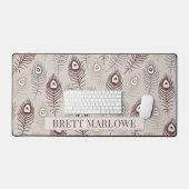 羽パーソナライズされた形 デスクマット (キーボード&マウス)