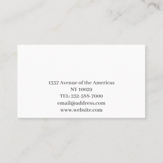 羽パーソナライズされた根 名刺 (裏面)