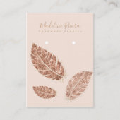 羽フェイク金ゴールド職人イヤリングディスプレイカード コーリングカード (正面)