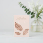 羽フェイク金ゴールド職人イヤリングディスプレイカード コーリングカード (スタンド正面)