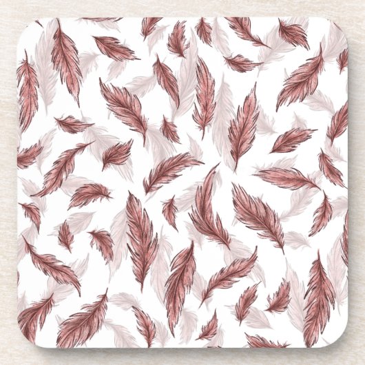 羽プリントスタンド、幸せな笑顔の狼 コースター (正面)