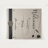 羽ペン＆インク壺 ウェルカム ウェディング タペストリー (正面(横))