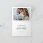 羽モダン状の写真の結婚鳥 サンキューカード (内部)