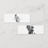 羽付きエジプト猫-背面の色を選択 スキニー名刺 (正面/裏面)