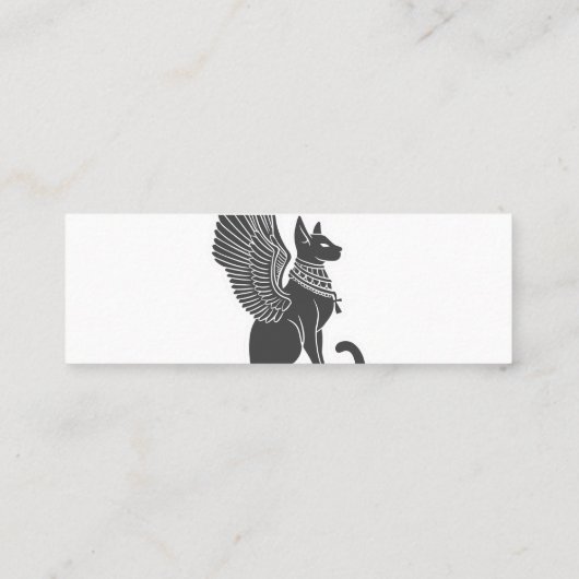 羽付きエジプト猫-背面の色を選択 スキニー名刺 (裏面)