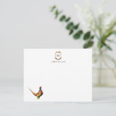 羽付きクレストモノグラムのフラット サンキューカード (スタンド正面)