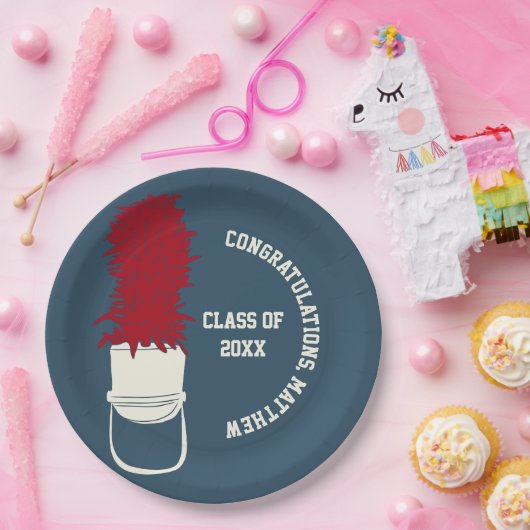 羽付きマーチングバンドカスタム帽子パーティー ペーパープレート (パーティー)