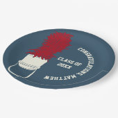 羽付きマーチングバンドカスタム帽子パーティー ペーパープレート (アングル)