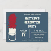 羽付きマーチングバンドカスタム帽子パーティー 招待状 (正面)