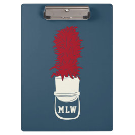 羽付きマーチングバンドモノグラムの帽子 クリップボード