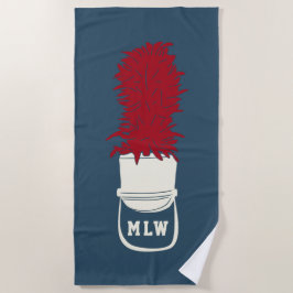 羽付きマーチングバンドモノグラムの帽子 ビーチタオル