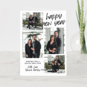 羽呂家からの新年フォイルを折り返して挨拶 箔グリーティングカード (裏面)