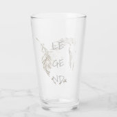 羽根と射手を使用したWildWind飲料用ガラス タンブラーグラス (裏面)