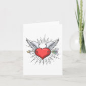 羽根と矢のタトゥーハート カード (正面)