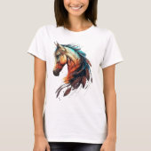 羽根のある美しい馬 Tシャツ (正面)