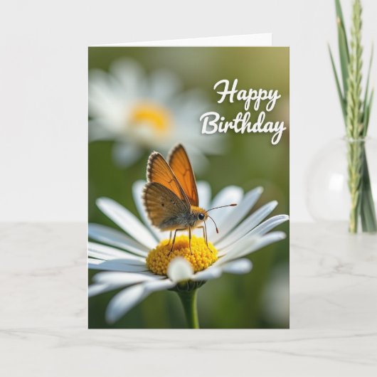 羽根のある誕生日の花 カード (正面)