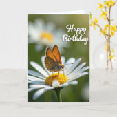 羽根のある誕生日の花 カード (黄色い花)