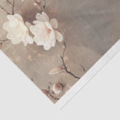 羽根のパラソルをさしたレディー、モクレンの花 薄葉紙 (詳細)