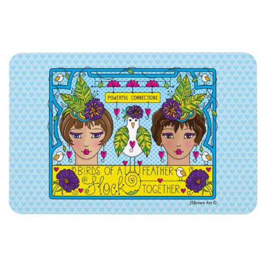 羽根の鳥_フレキシブル磁石6"x4" マグネット (横)