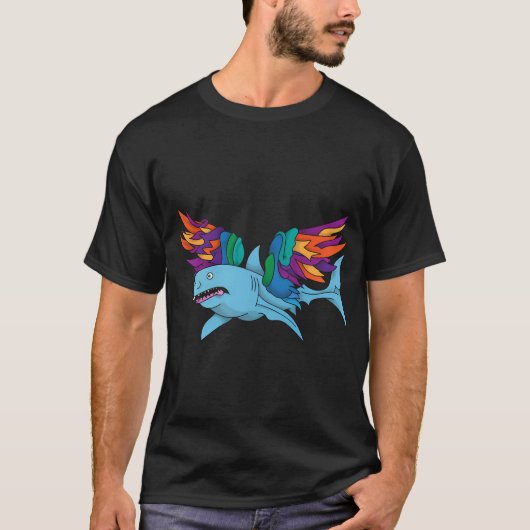 羽根を持つサメ Tシャツ (正面)