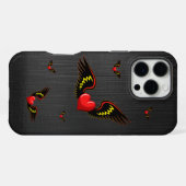 羽根を持つハート iPhoneケース (裏面横)