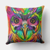 羽根カラフル付き予測できなフクロウ アウトドアクッション (裏面)