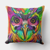 羽根カラフル付き予測できなフクロウ アウトドアクッション (正面)