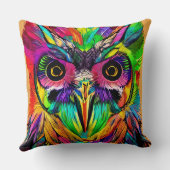 羽根カラフル付き予測できなフクロウ クッション (裏面)