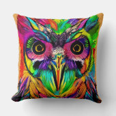 羽根カラフル付き予測できなフクロウ クッション (正面)