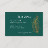 羽根ペンの葉の枠 名刺 (裏面)